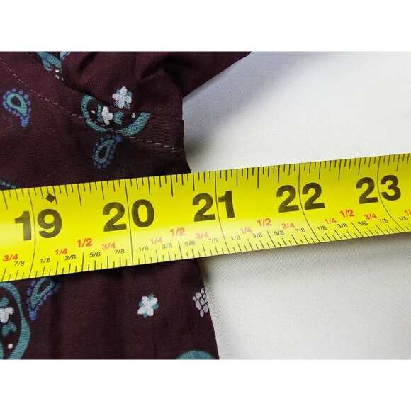 Ben Sherman Size Small Mens Burgundy Blue Paisley Button Down Logo Tag Shirt NWT - Picture 2 of 11